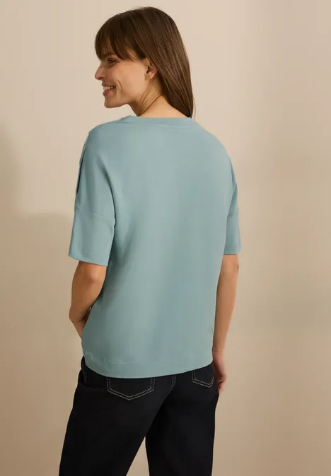 Shirt met knoopdetail cool salvia green