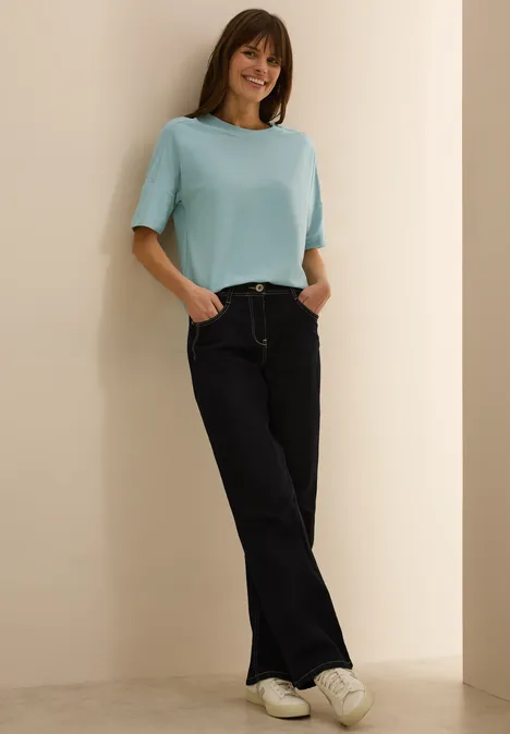Shirt met knoopdetail cool salvia green