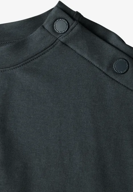 T-Shirt mit Knopfdetail slate khaki