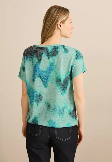 Print-Shirt mit Wording cool salvia green