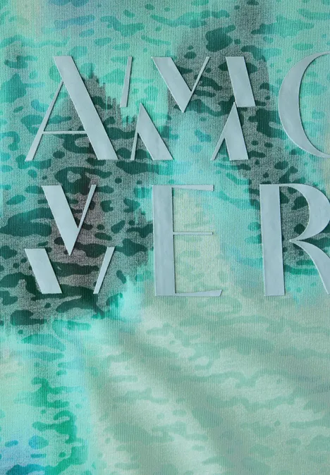 Print-Shirt mit Wording cool salvia green