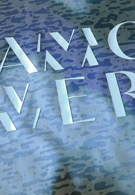 Print-Shirt mit Wording pastel blue