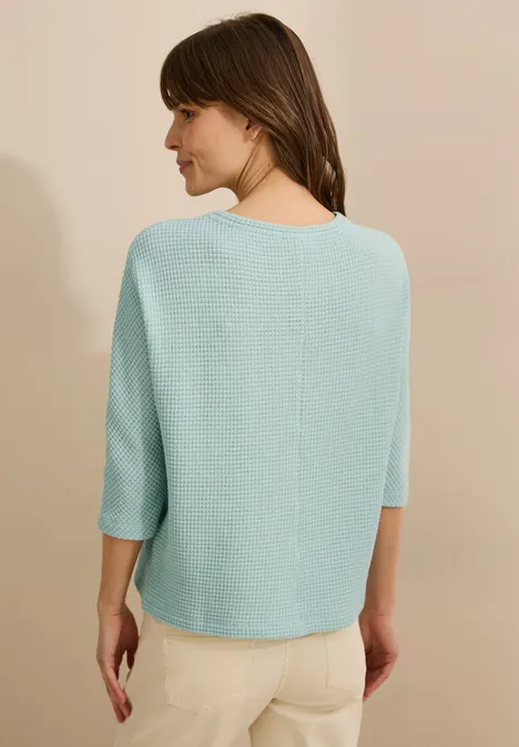 Ajour Strukturshirt cool salvia green