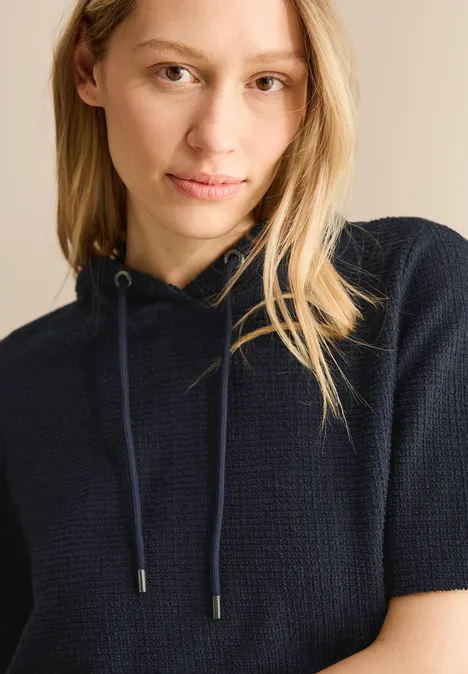 Bouclé-Hoodie universal blue