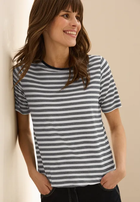 Streifenshirt mit Glitzer universal blue