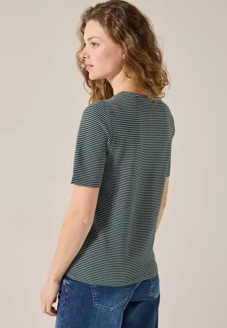 Streifenshirt mit Struktur slate khaki