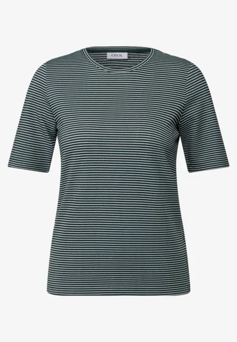 Streifenshirt mit Struktur slate khaki