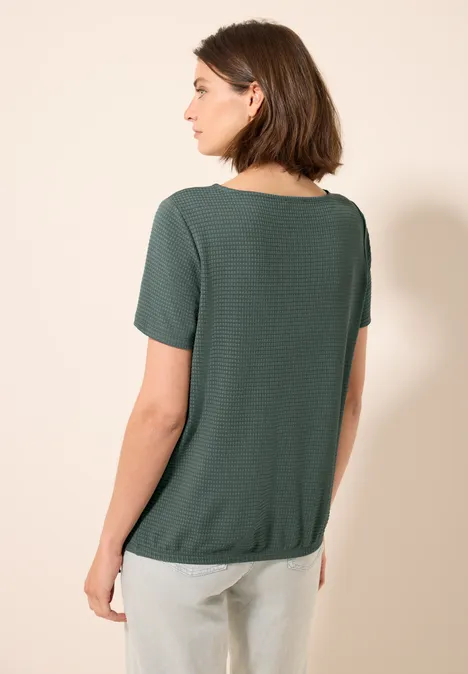 Strukturshirt mit Knoten balmy khaki