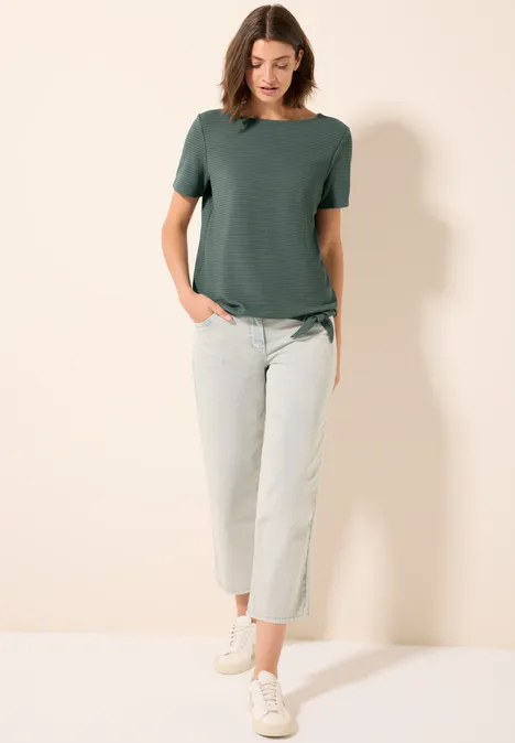 Strukturshirt mit Knoten balmy khaki