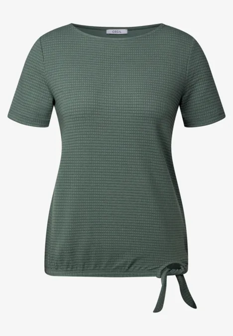 Strukturshirt mit Knoten balmy khaki