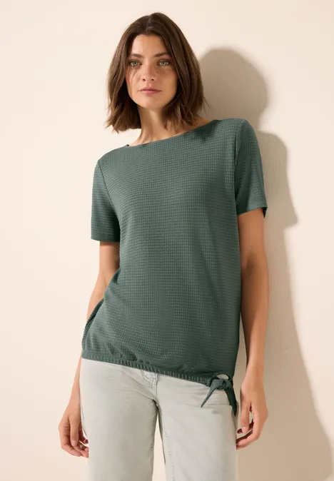 Strukturshirt mit Knoten balmy khaki