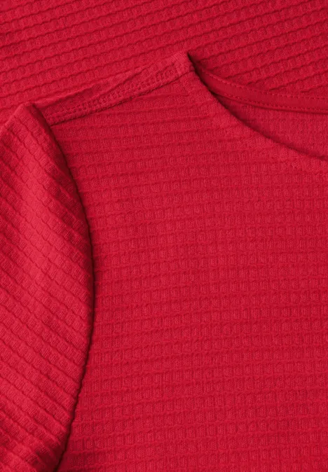 Strukturshirt mit Knoten glazed apple red