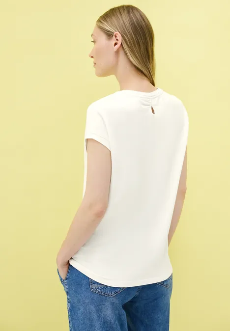 Shirt mit Glitzer-Print vanilla white