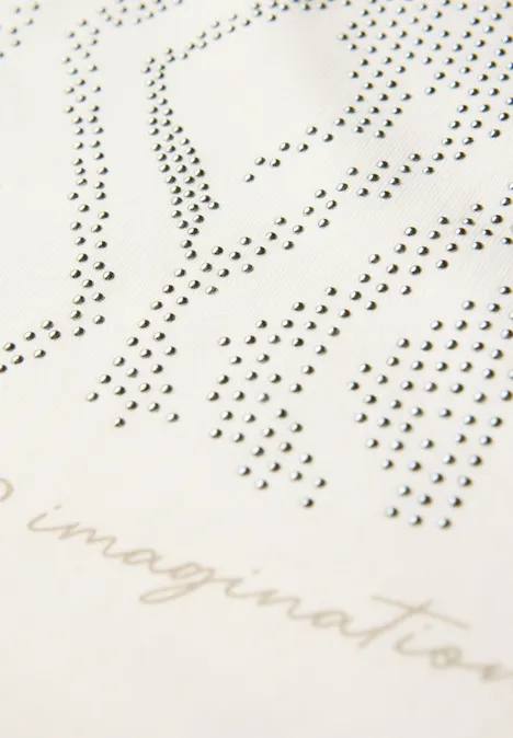 Shirt mit Glitzer-Print vanilla white