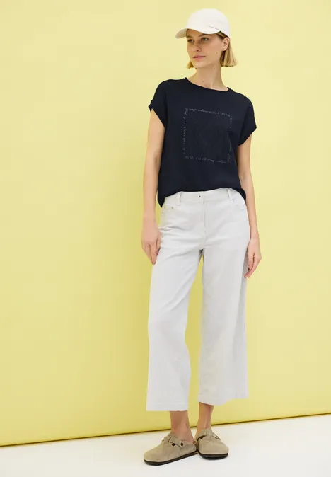Shirt mit Glitzer-Print universal blue