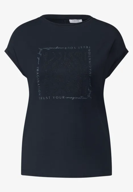 Shirt mit Glitzer-Print universal blue