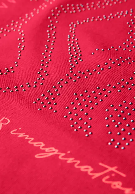Shirt mit Glitzer-Print glazed apple red