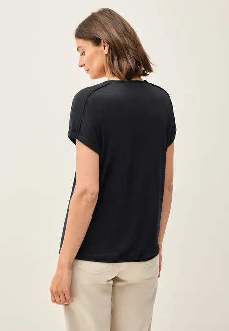 T-Shirt mit Deko-Nähten Black