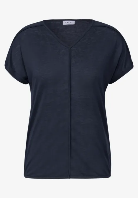 T-Shirt mit Deko-Nähten universal blue
