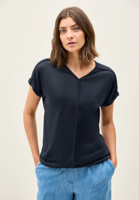 T-Shirt mit Deko-Nähten universal blue