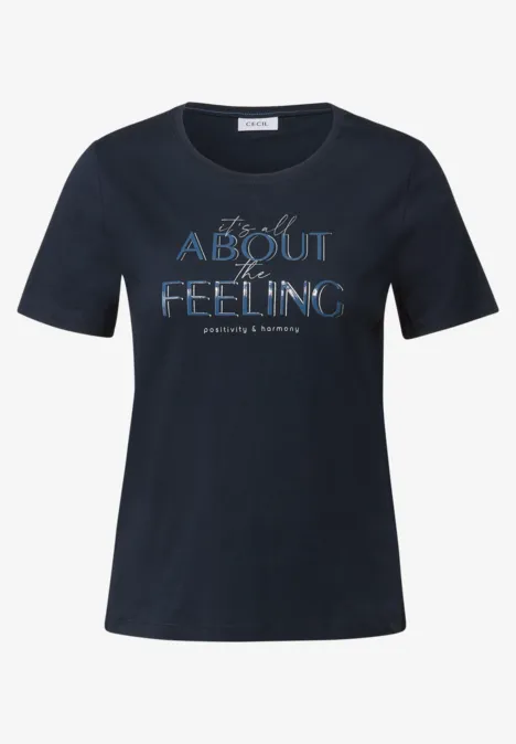 Shirt mit Wording Artwork universal blue