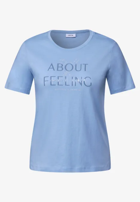 Shirt mit Wording Artwork fresh light blue