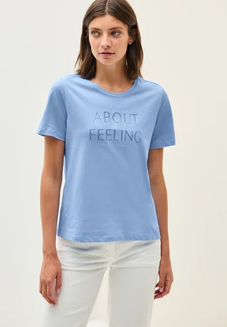 Shirt mit Wording Artwork fresh light blue