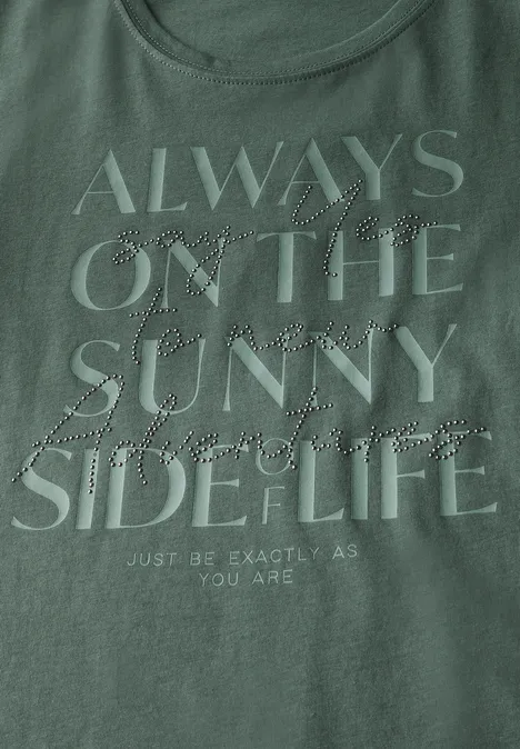 Shirt mit Wording Artwork balmy khaki