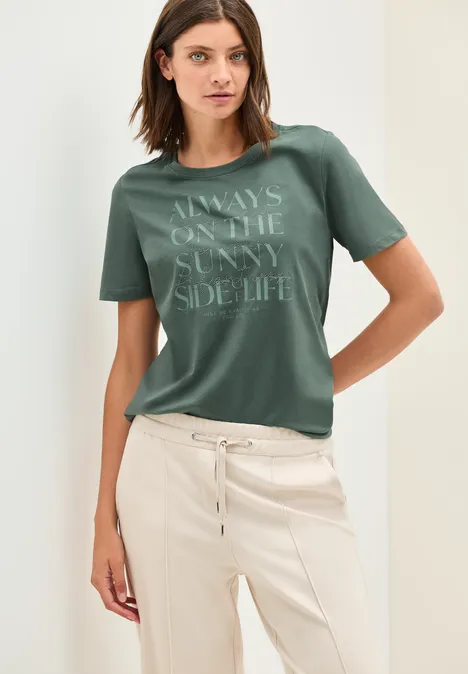 Shirt mit Wording Artwork balmy khaki