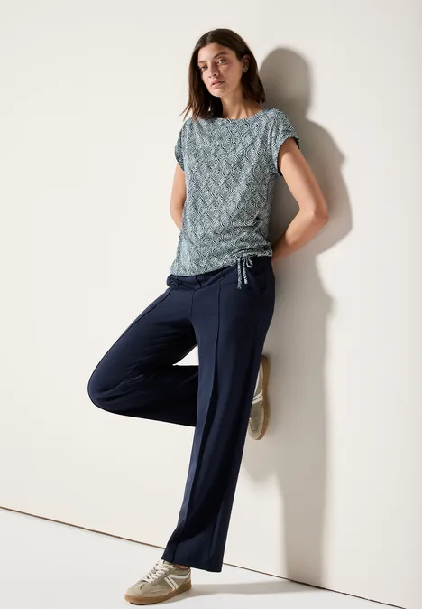 Gemustertes T-Shirt universal blue