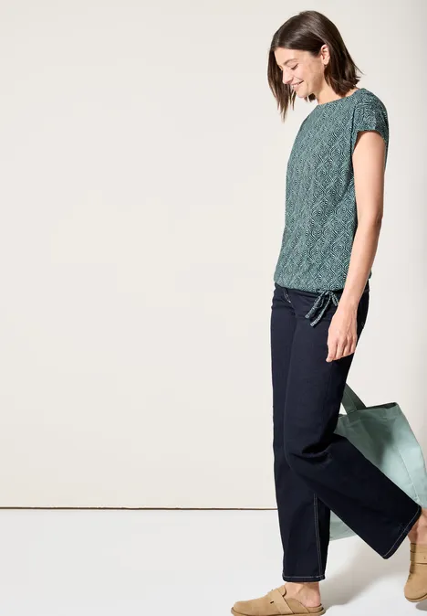 Gemustertes T-Shirt slate khaki