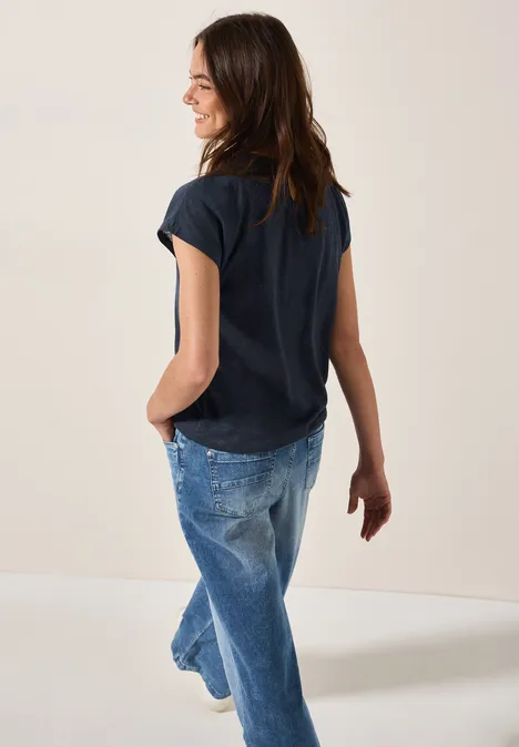Shirt mit Ausbrenner-Muster universal blue