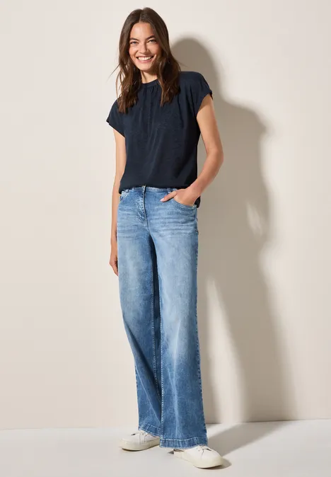 Shirt mit Ausbrenner-Muster universal blue