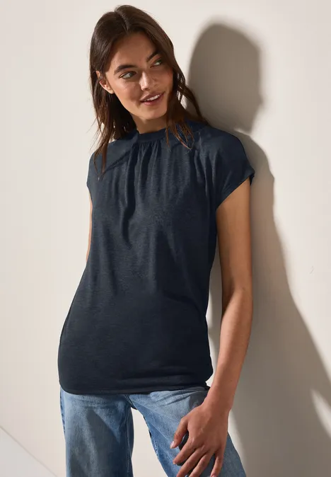 Shirt mit Ausbrenner-Muster universal blue
