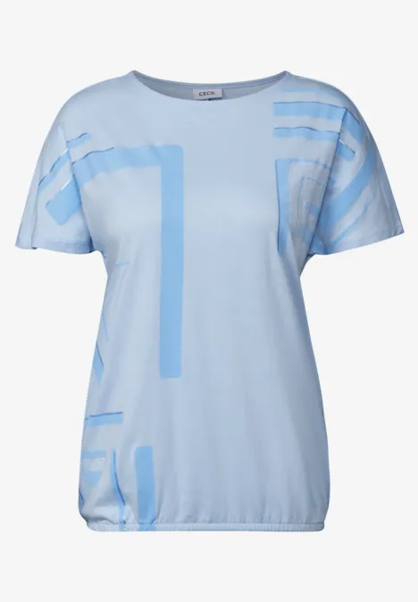 T-Shirt mit Grafik Print pastel blue