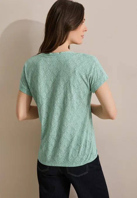 Melange-Look Shirt matcha green melange