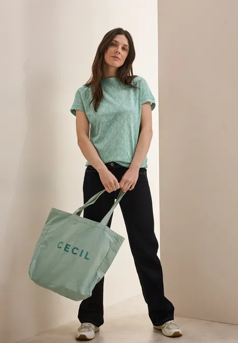 Melange-Look Shirt matcha green melange