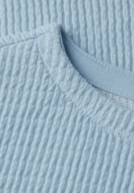 T-Shirt mit Struktur pastel blue