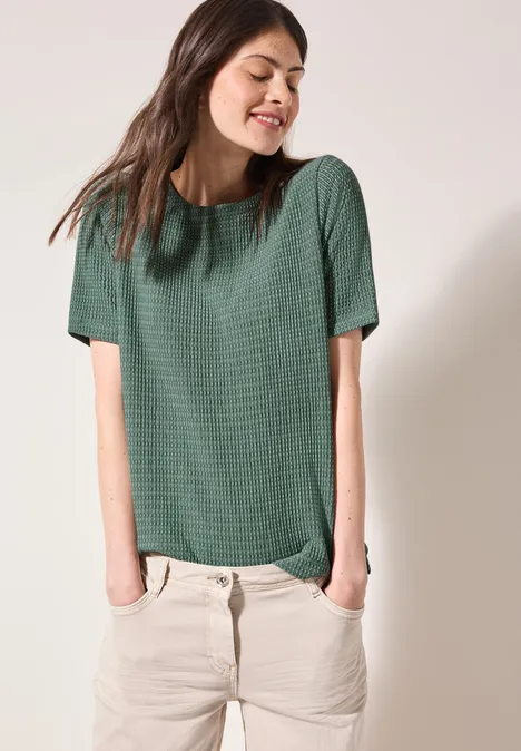 T-Shirt mit Struktur matcha green