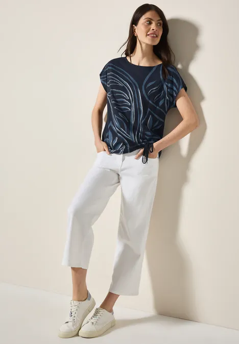 Gemustertes T-Shirt universal blue