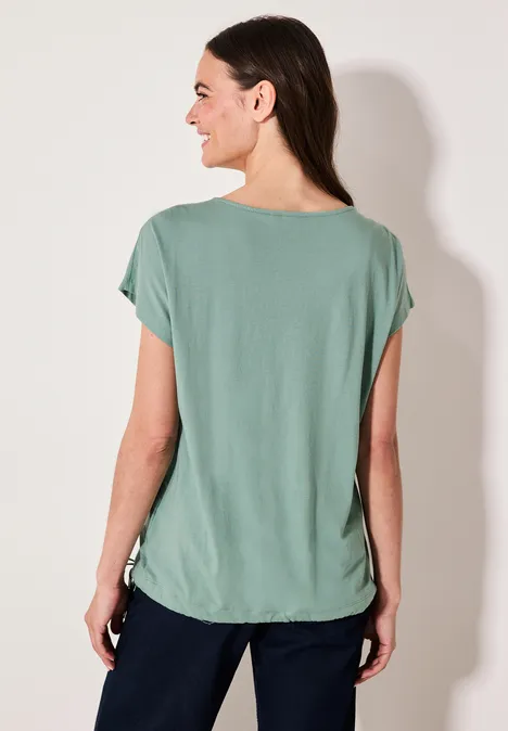 Gemustertes T-Shirt matcha green