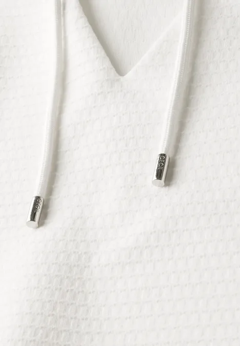 Kapuzenpullover mit Struktur vanilla white