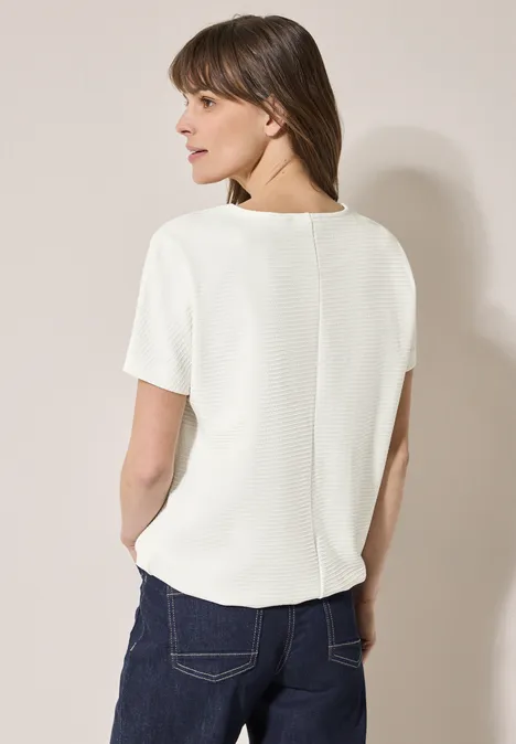 T-Shirt mit Struktur vanilla white