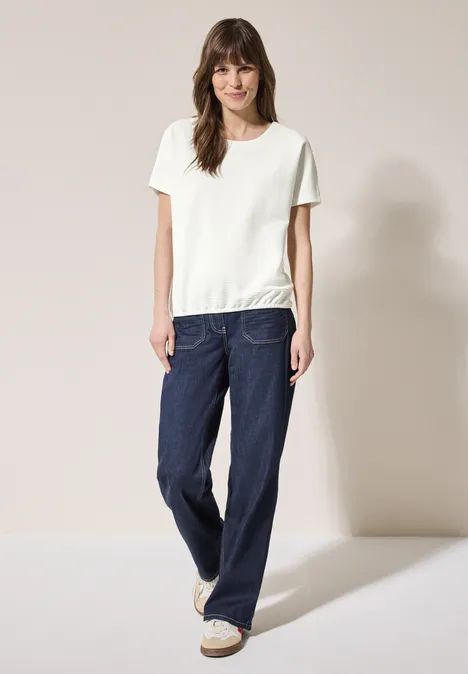 T-Shirt mit Struktur vanilla white
