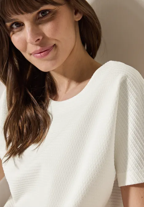T-Shirt mit Struktur vanilla white
