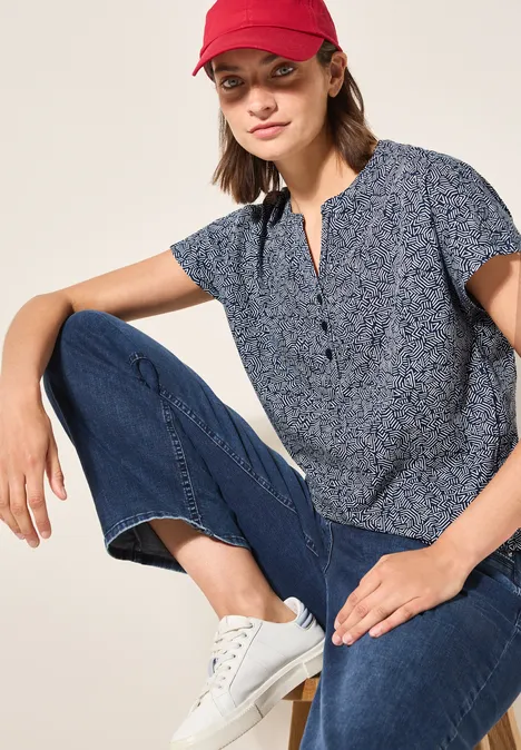 Shirt im Tunika-Look universal blue