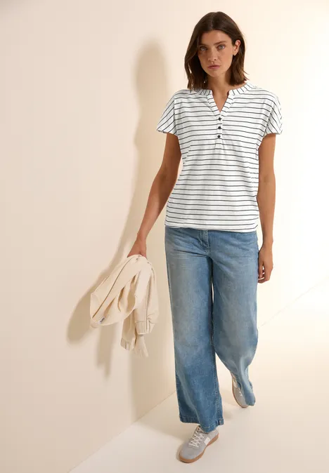 Gestreiftes Shirt vanilla white