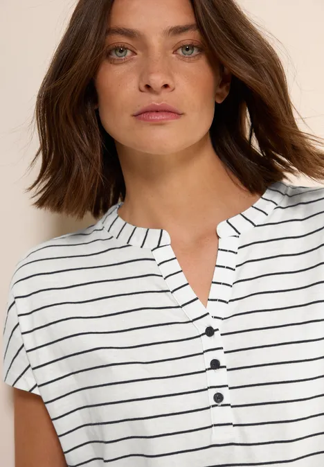 Gestreiftes Shirt vanilla white