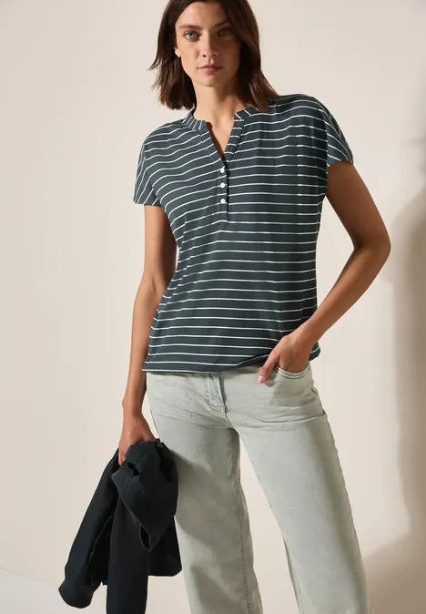 Gestreiftes Shirt slate khaki