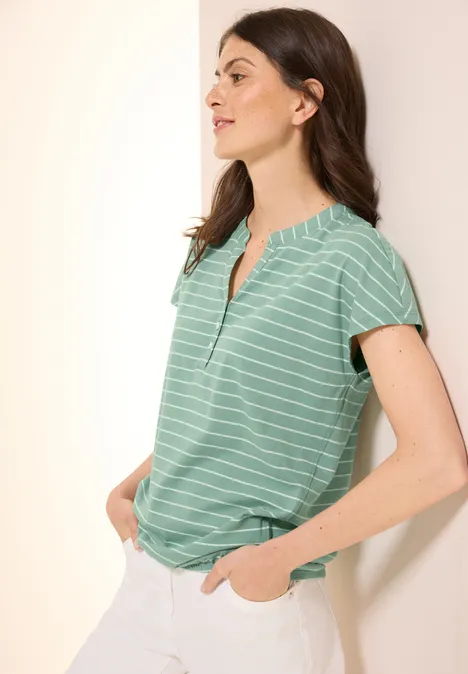 Gestreiftes Shirt matcha green